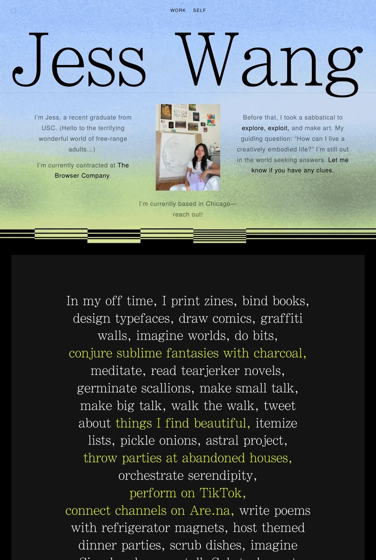 Screenshot 2 of Jess Wang (Example Squarespace Resume Website)