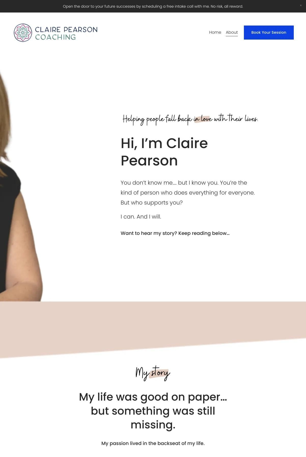 Screenshot 2 of Claire Pearson Coaching (Example Squarespace Coach Website)