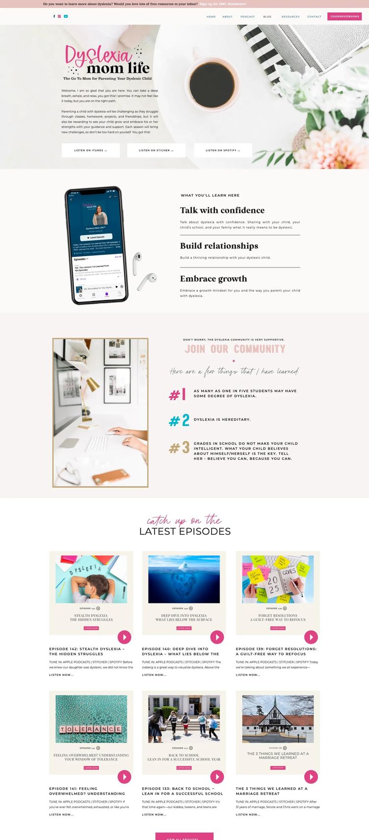 Screenshot 2 of Dyslexia Mom Life (Example WordPress Blog Website)