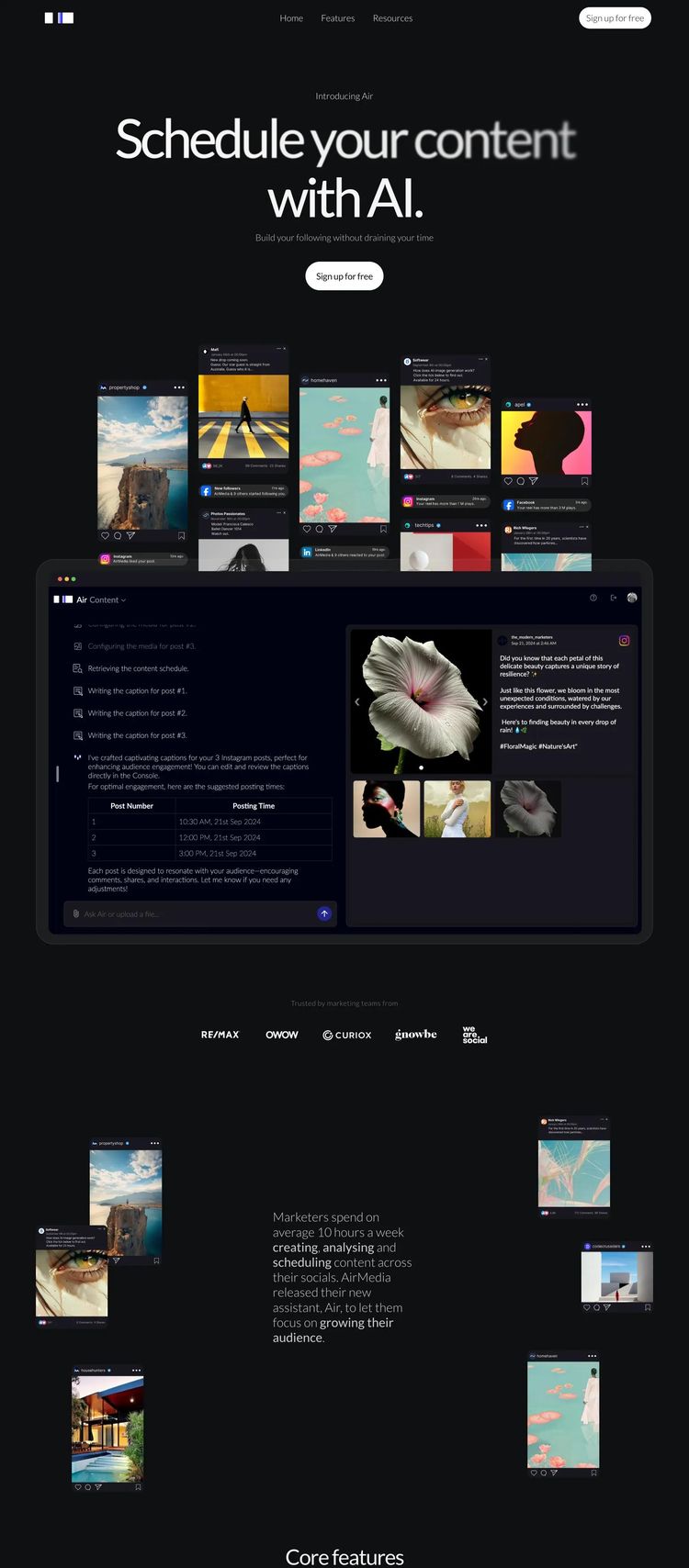 Screenshot 2 of AirMedia (Example Framer Productivity and Collaboration Website)