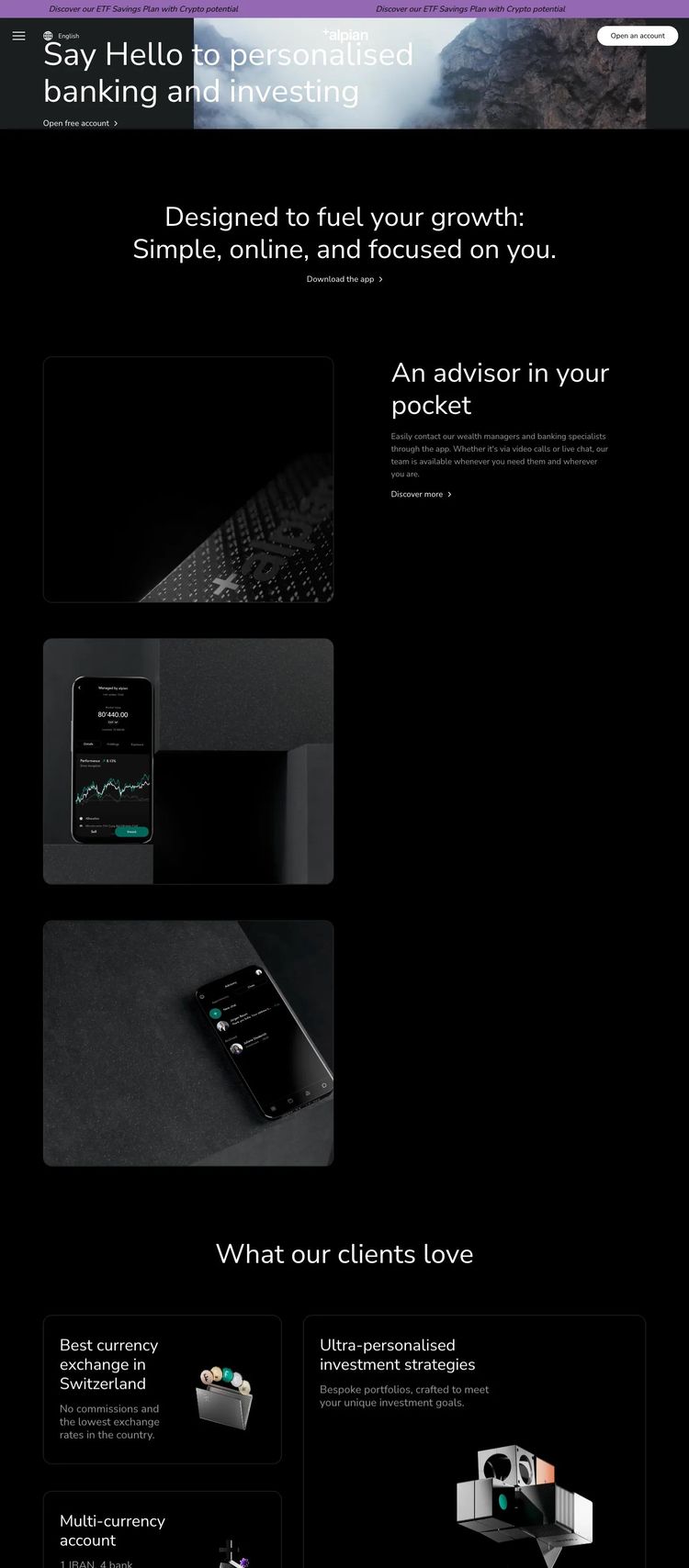 Screenshot 1 of Alpian (Example Squarespace Financial Advisor Website)