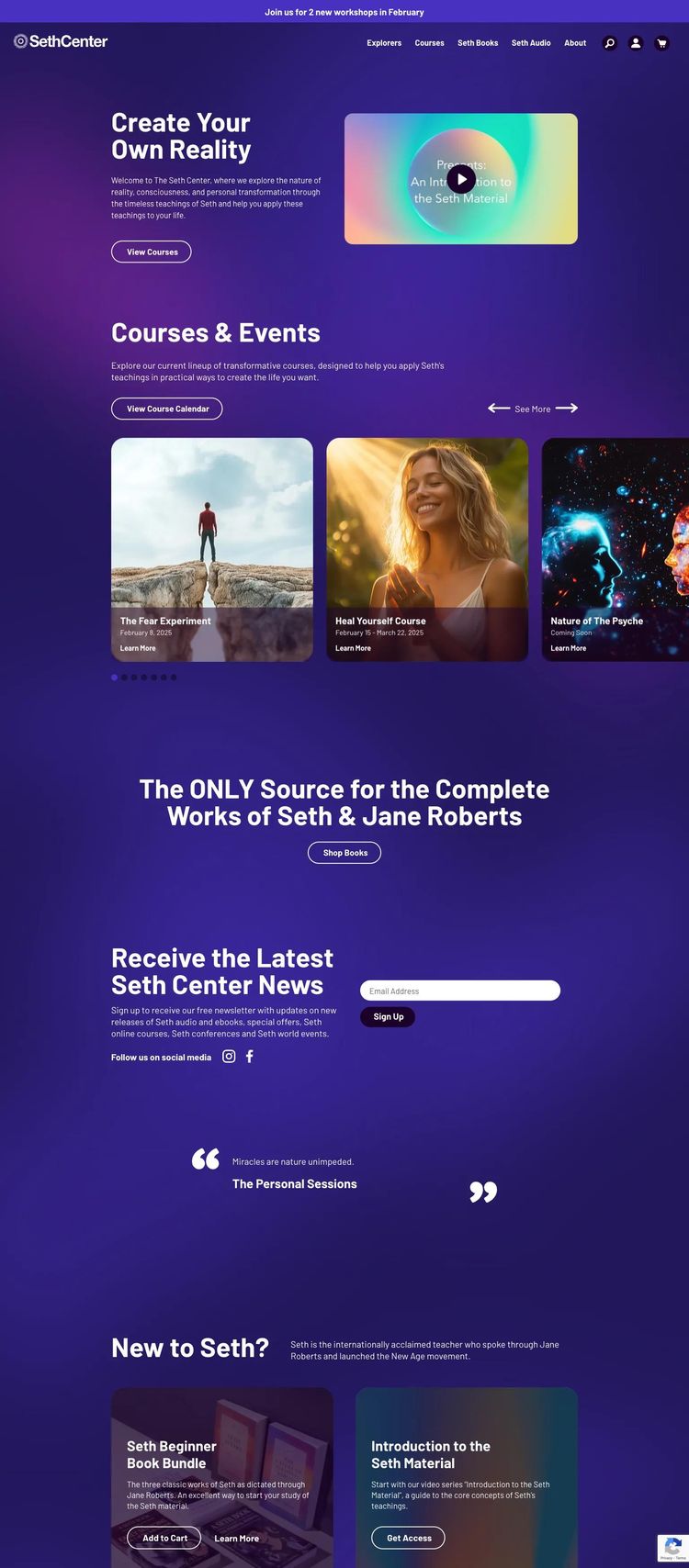 Screenshot 2 of Seth Center (Example Shopify Alternative Medicine Website)