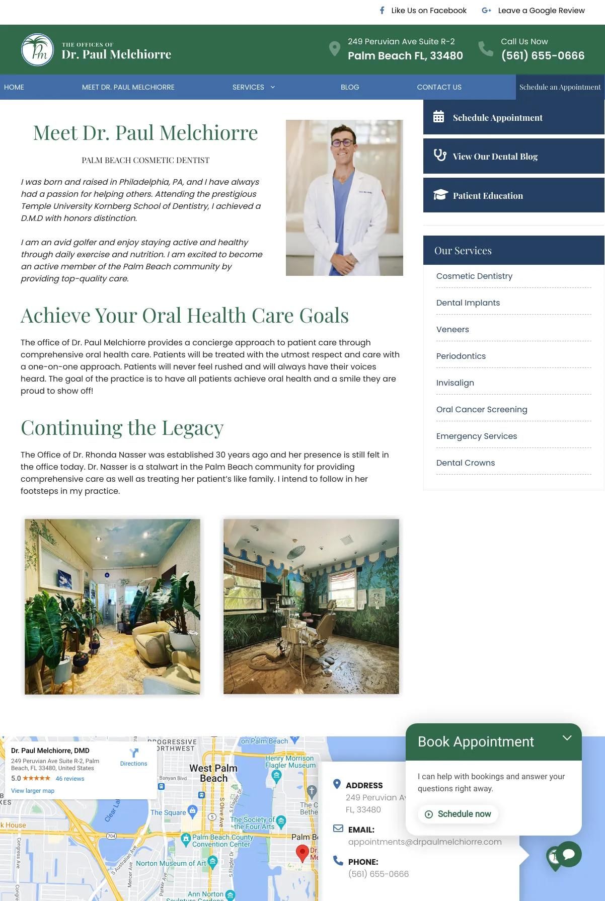 Screenshot 2 of Dr. Paul Melchiorre (Example Squarespace Dentist Website)