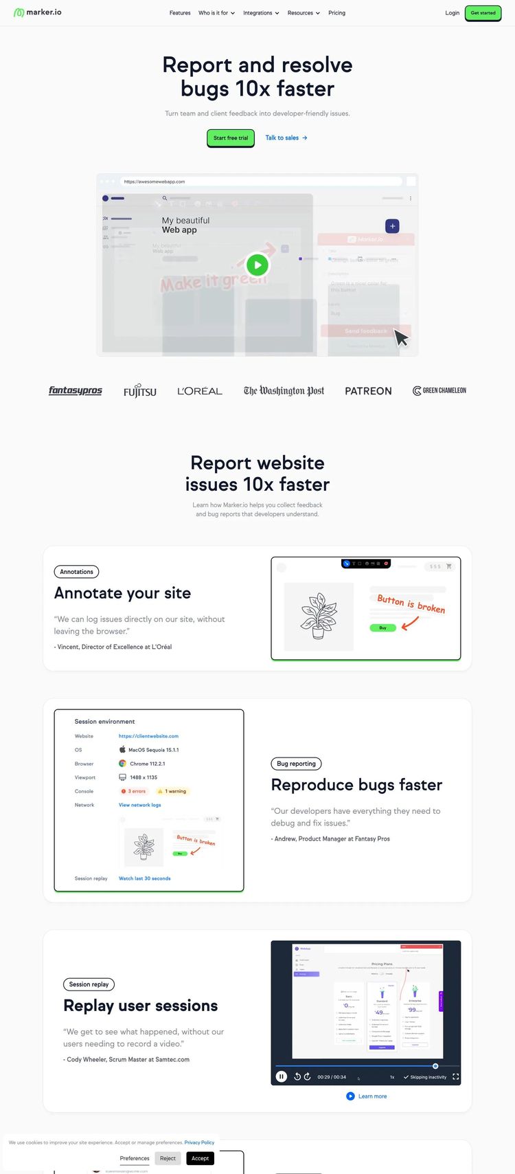 Screenshot 1 of Marker (Example Webflow SaaS Website)