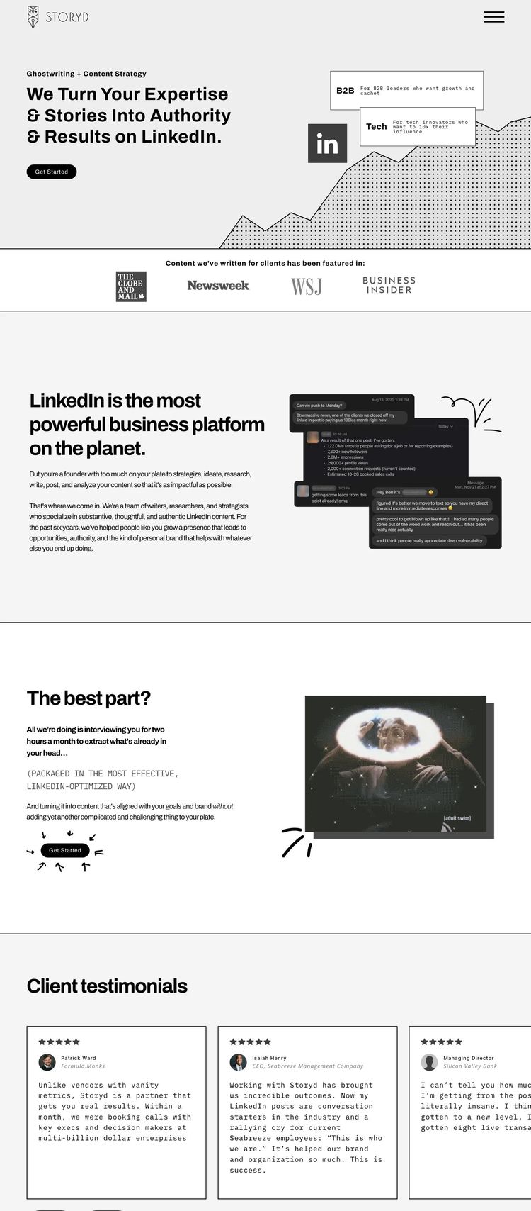 Screenshot 2 of Storyd (Example Webflow Marketing Agency Website)