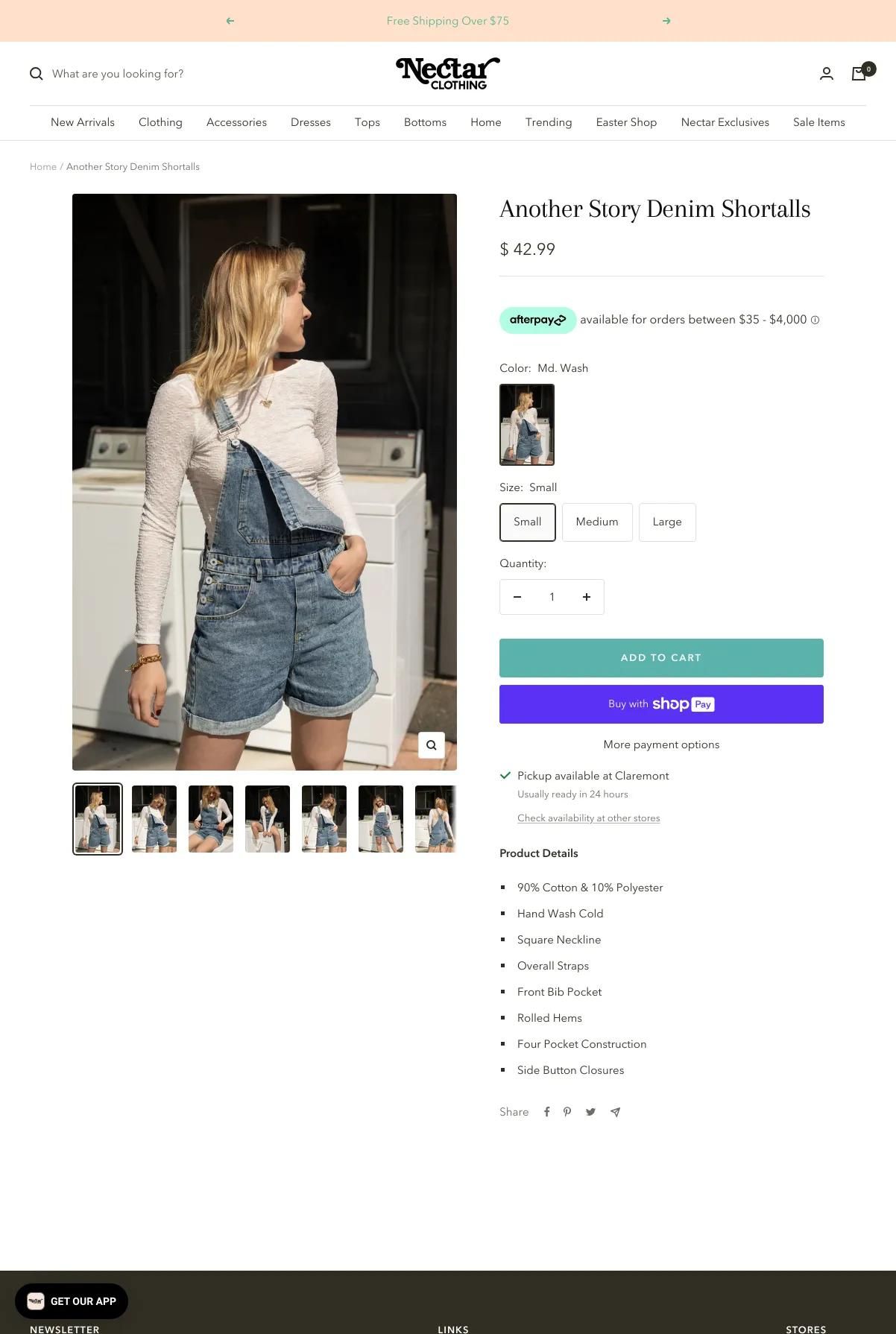 Screenshot 3 of Nectar Clothing (Example Shopify Clothing Website)