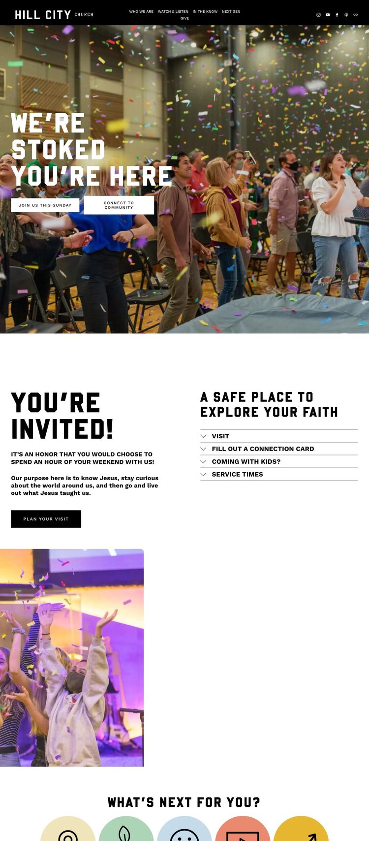 Screenshot 1 of Hill City Church (Example Squarespace Church/Religious Organization Website)