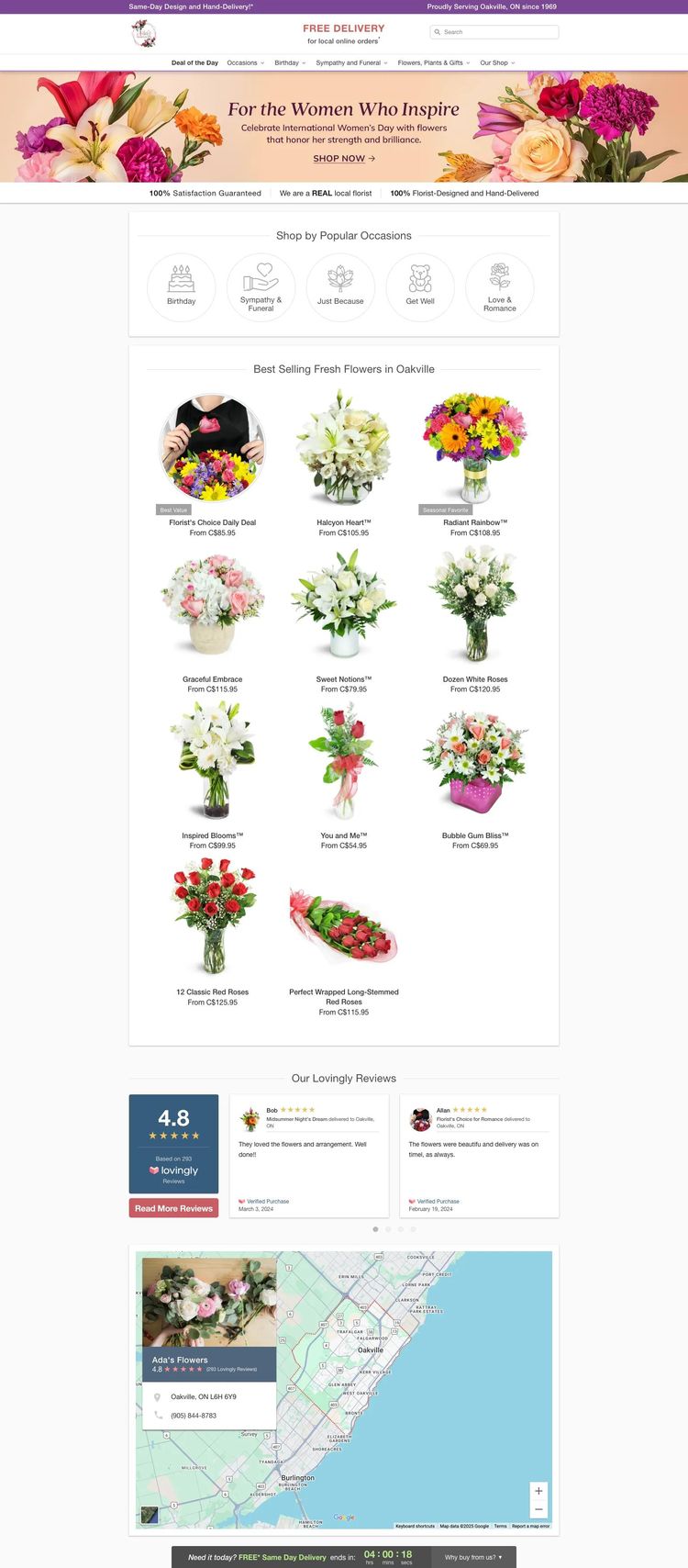 Screenshot 2 of Adas Flowers (Example undefined Florist Website)