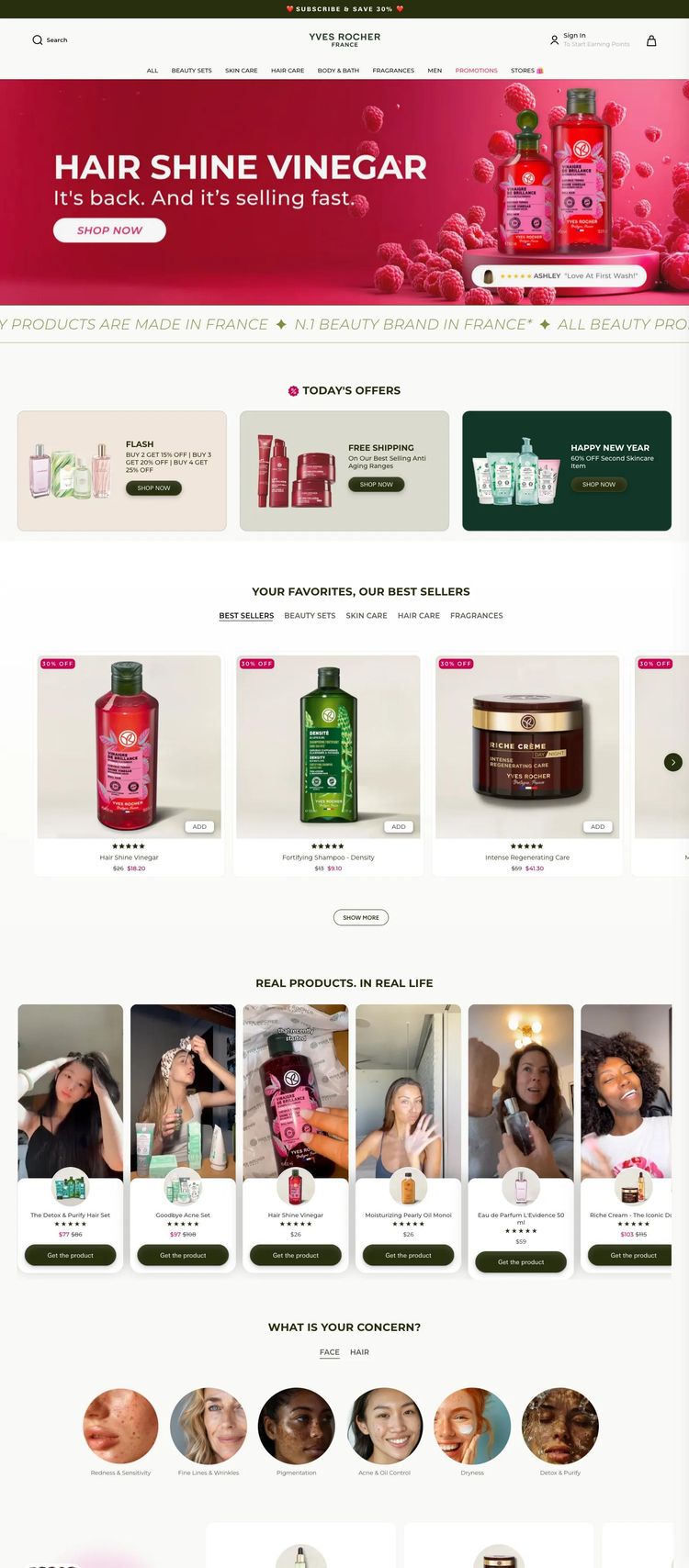 Screenshot 2 of Yves Rocher (Example Shopify Beauty Products Website)