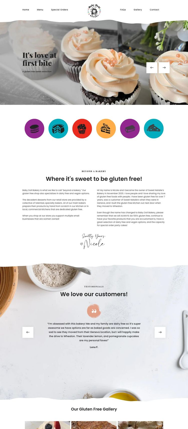 Screenshot 2 of Baby Doll Bakery (Example WordPress Bakery Website)