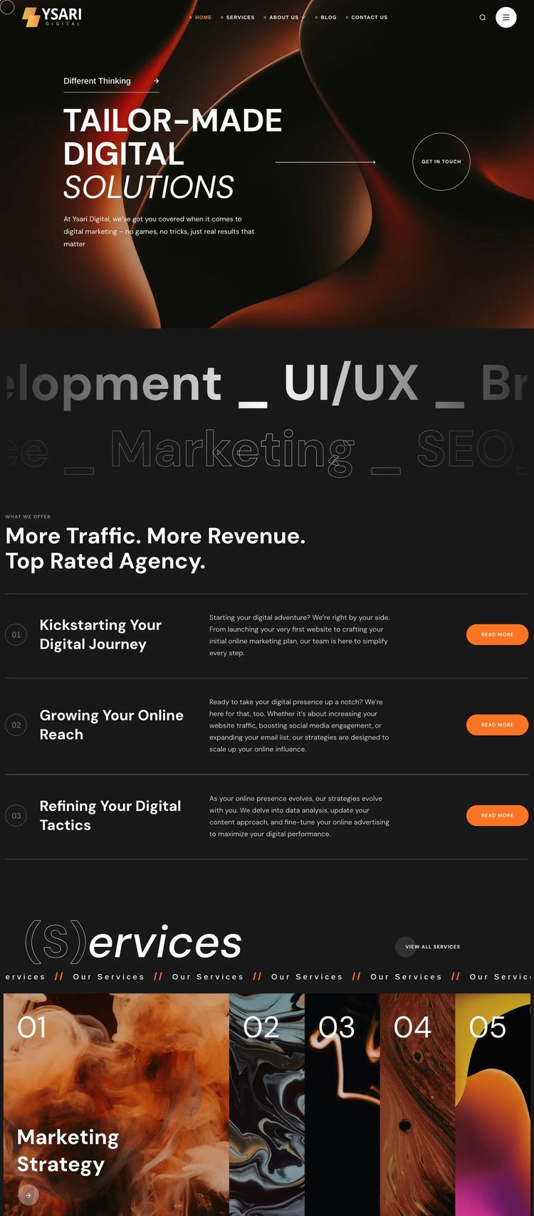 Screenshot 2 of Ysari (Example WordPress Marketing Agency Website)