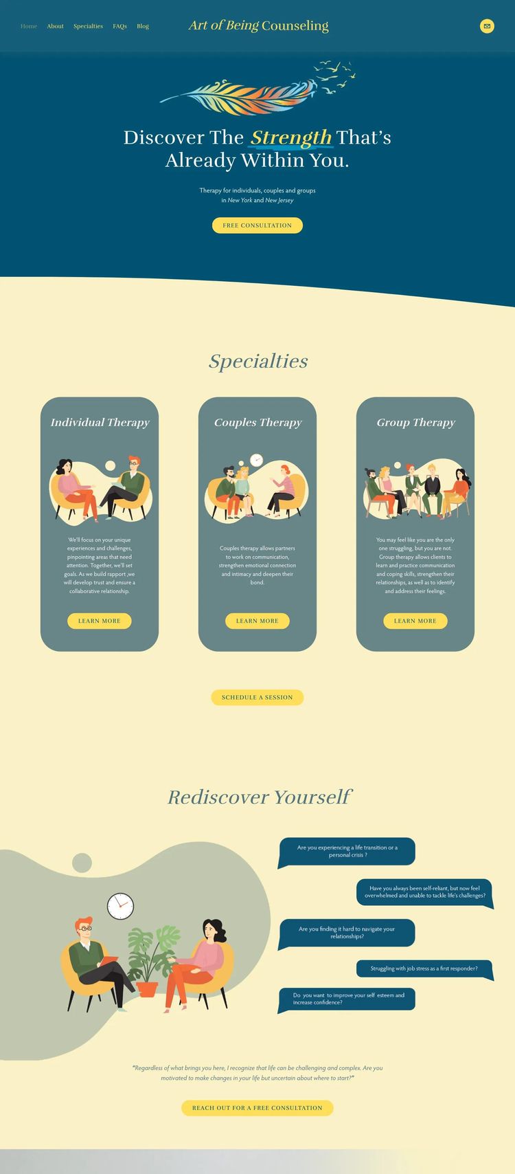 Screenshot 2 of Ellen Usatin (Example Squarespace Therapist Website)