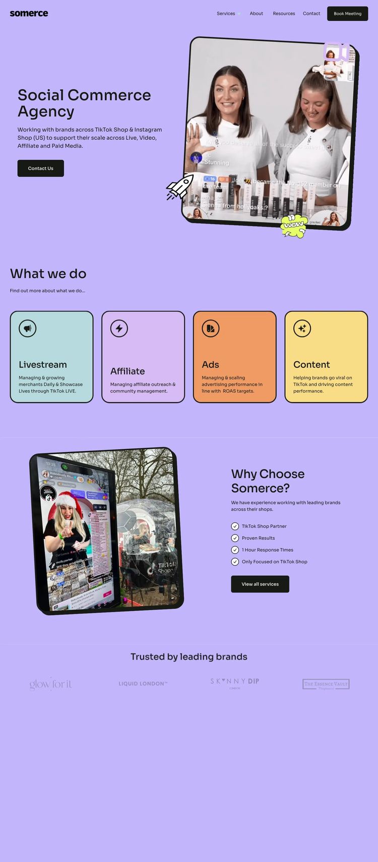 Screenshot 2 of Somerce (Example Webflow TikTok Agency Website)