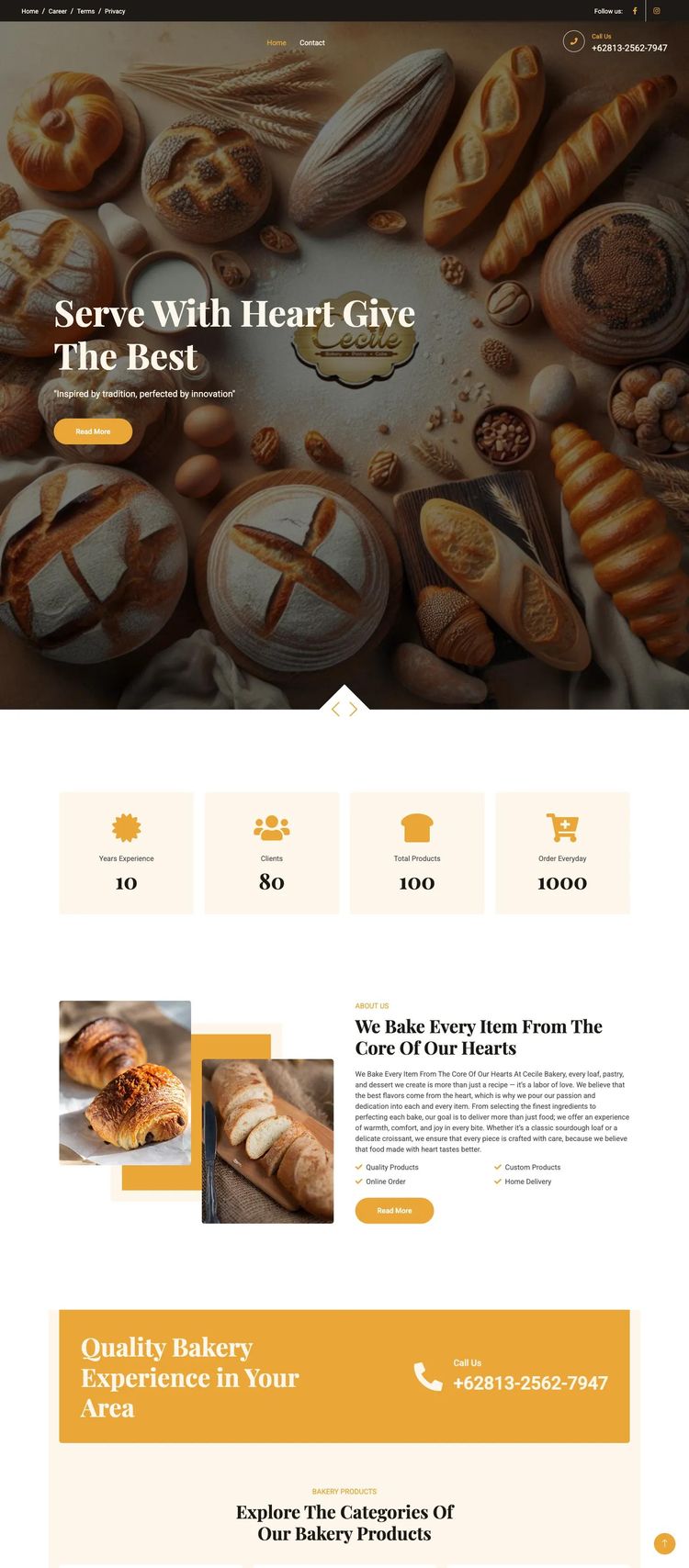 Screenshot 2 of Cecile Bakery (Example undefined Bakery Website)