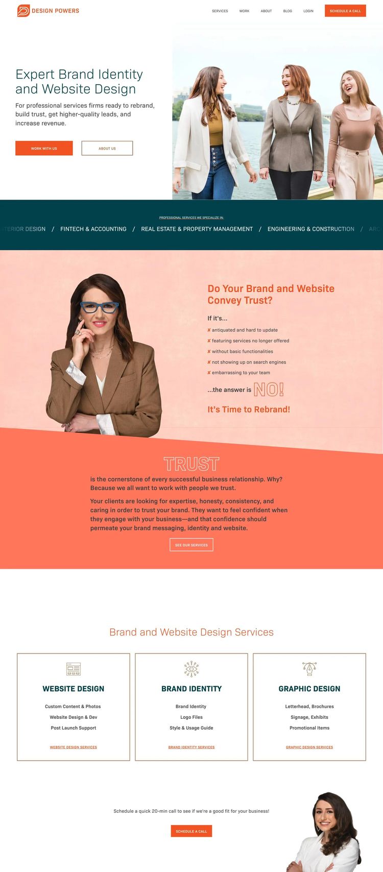 Screenshot 1 of Design Powers (Example Squarespace Design Agency/Studio Website)