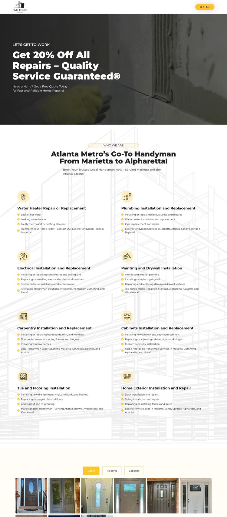 Screenshot 2 of Galdino Services (Example WordPress Handyman Website)