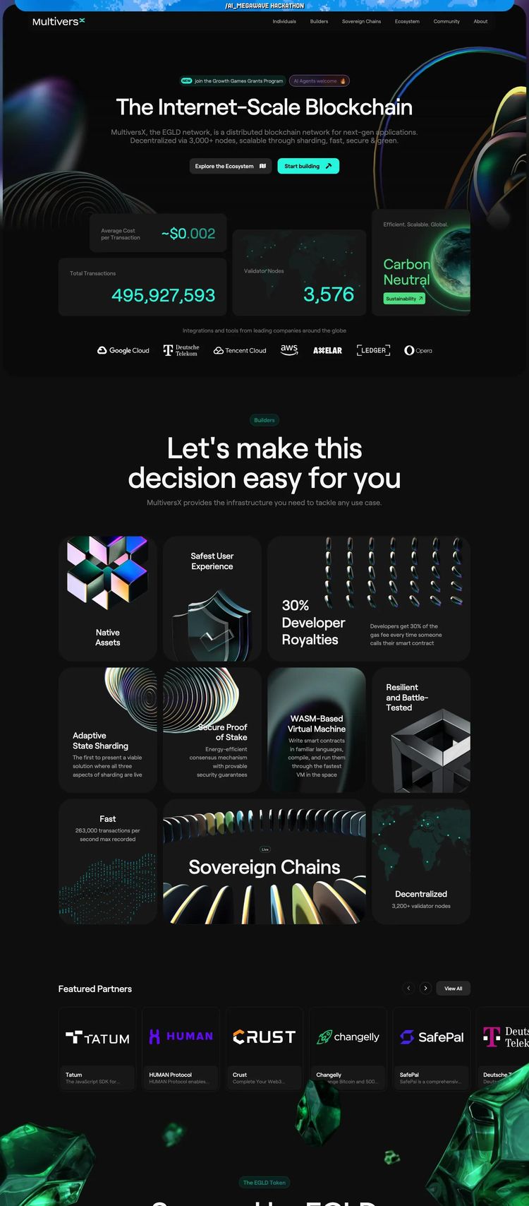 Screenshot 2 of MultiversX (Example Webflow Cryptocurrency Website)