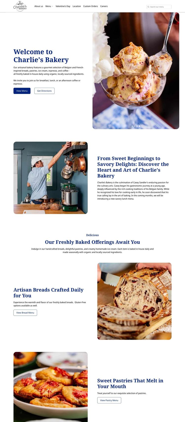 Screenshot 2 of Charlie's Bakery (Example Framer Bakery Website)