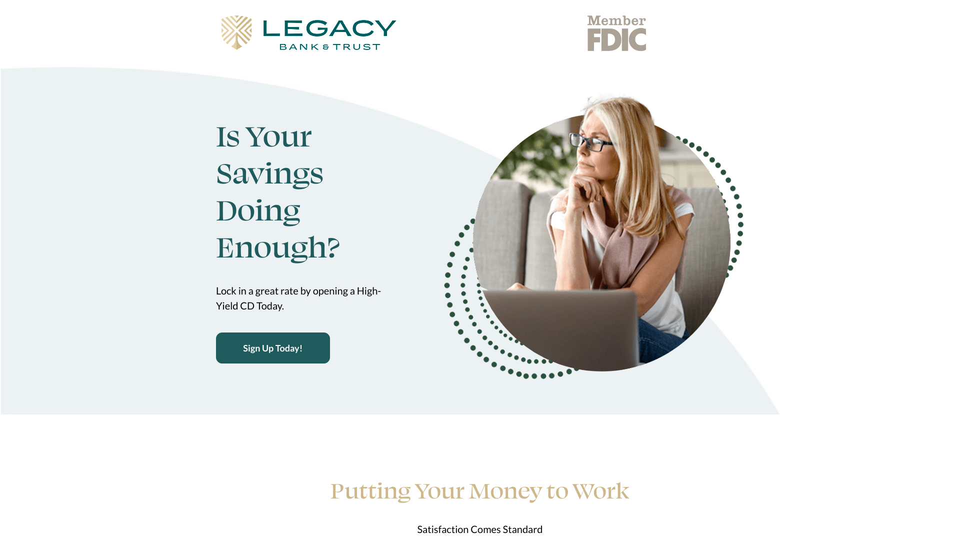 Screenshot of the Legacy Bank and Trust website