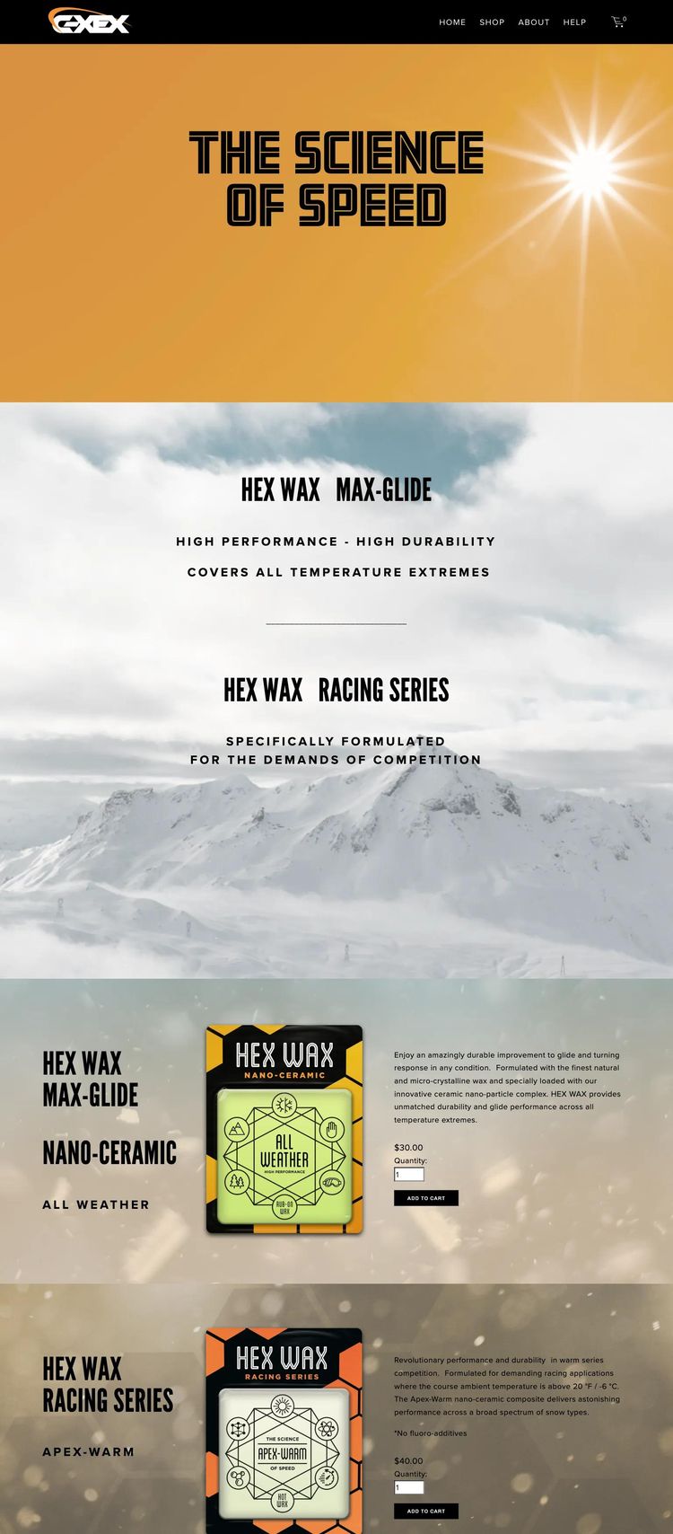 Screenshot 2 of HEX WAX (Example Squarespace Ecommerce (General) Website)
