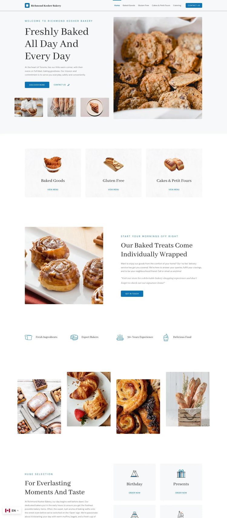 Screenshot 2 of Richmond Kosher Bakery (Example WordPress Bakery Website)