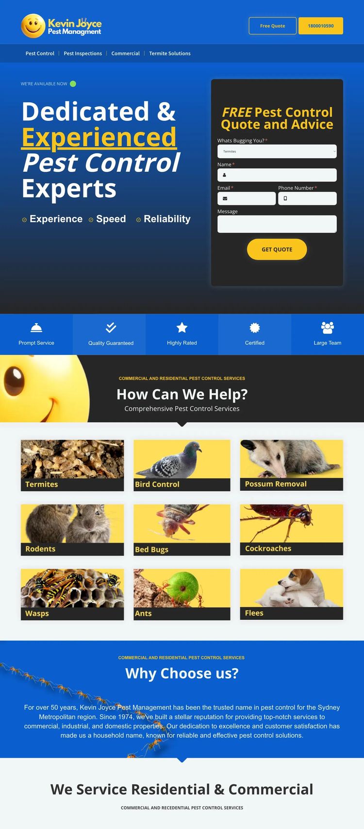 Screenshot 2 of Kevin Joyce Pest Management (Example undefined Pest Control Website)