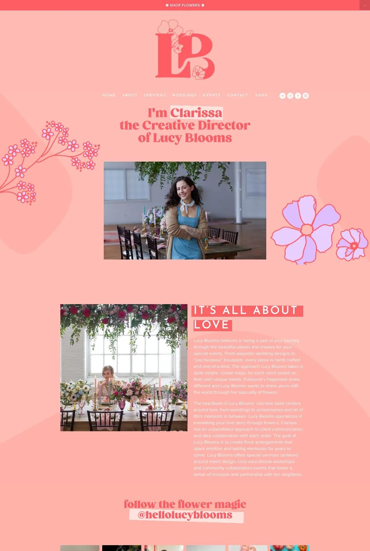Screenshot 2 of Lucy Blooms (Example Squarespace Artist Website)