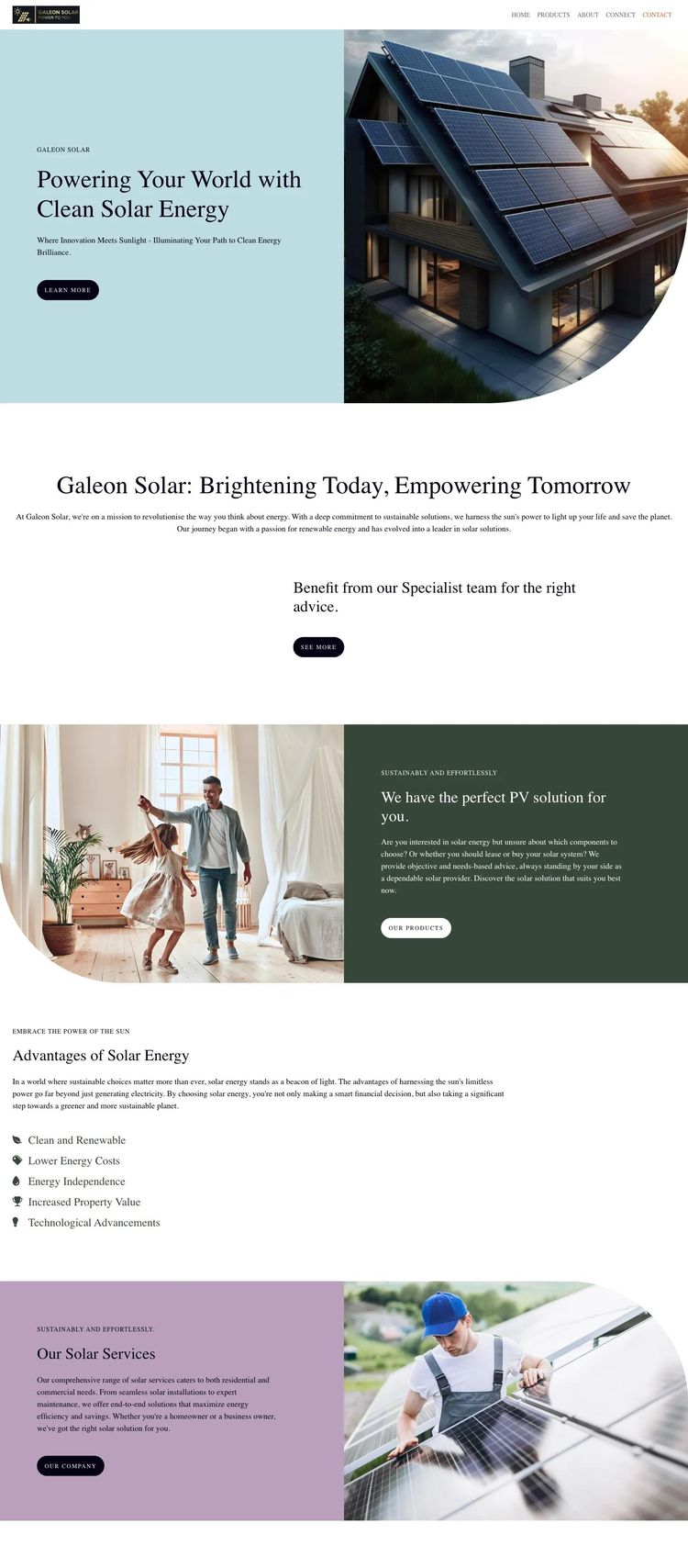 Screenshot 2 of Galeon Solar (Example undefined Solar Website)