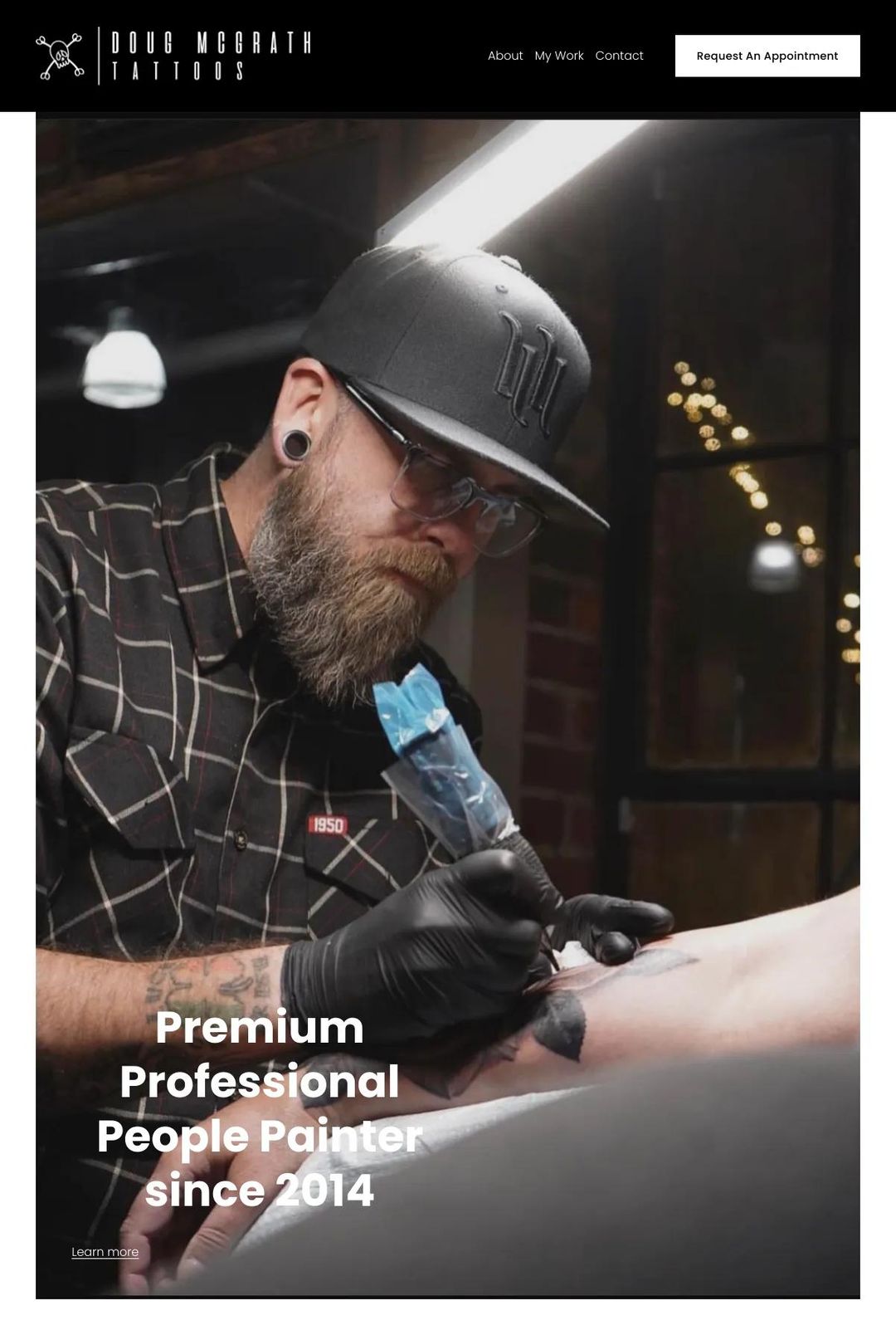 Screenshot 1 of Doug McGrath Tattoos (Example Squarespace Tattoo Website)