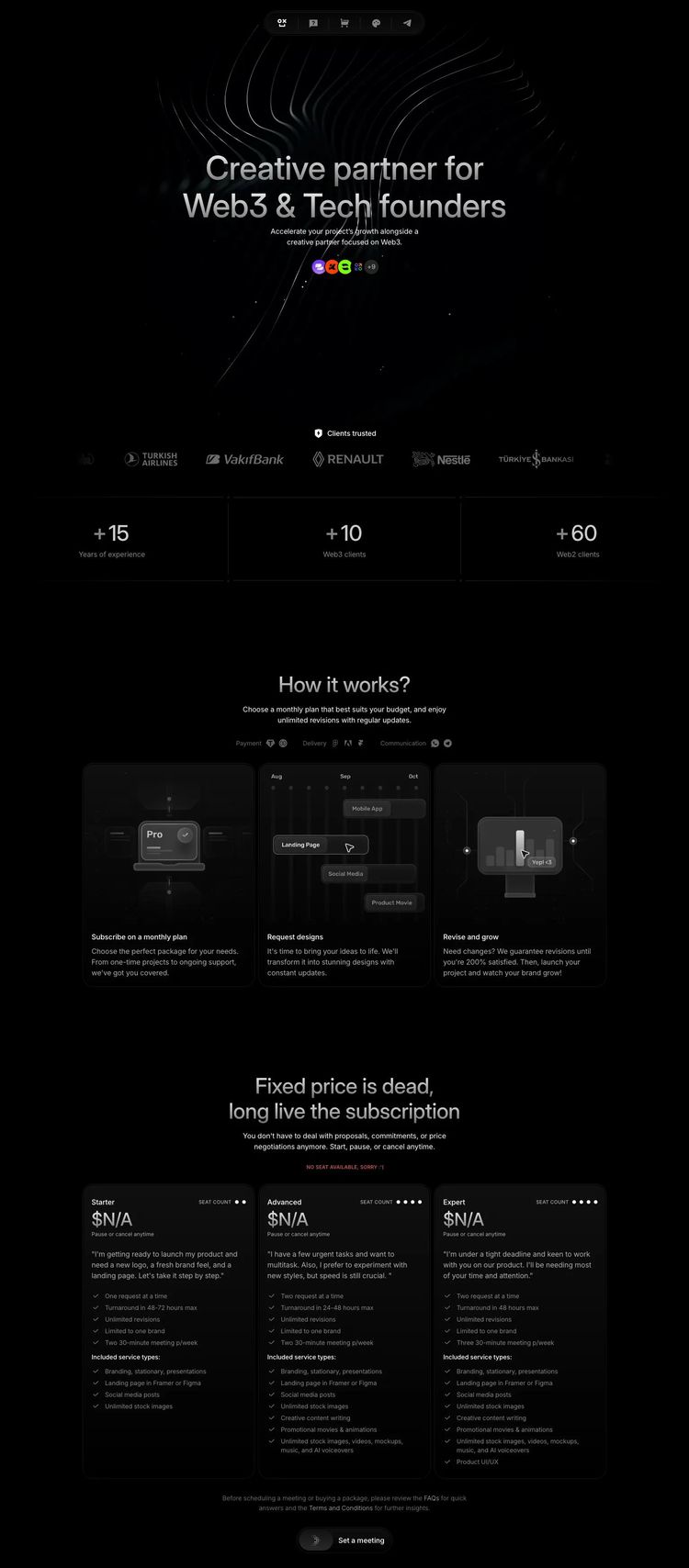 Screenshot 2 of 0xuck (Example Framer Design Agency/Studio Website)