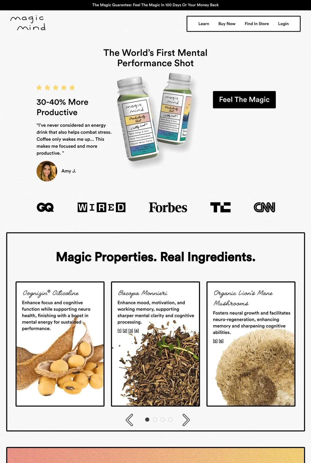 Screenshot 1 of Magic Mind (Example Shopify Food and Beverage Website)
