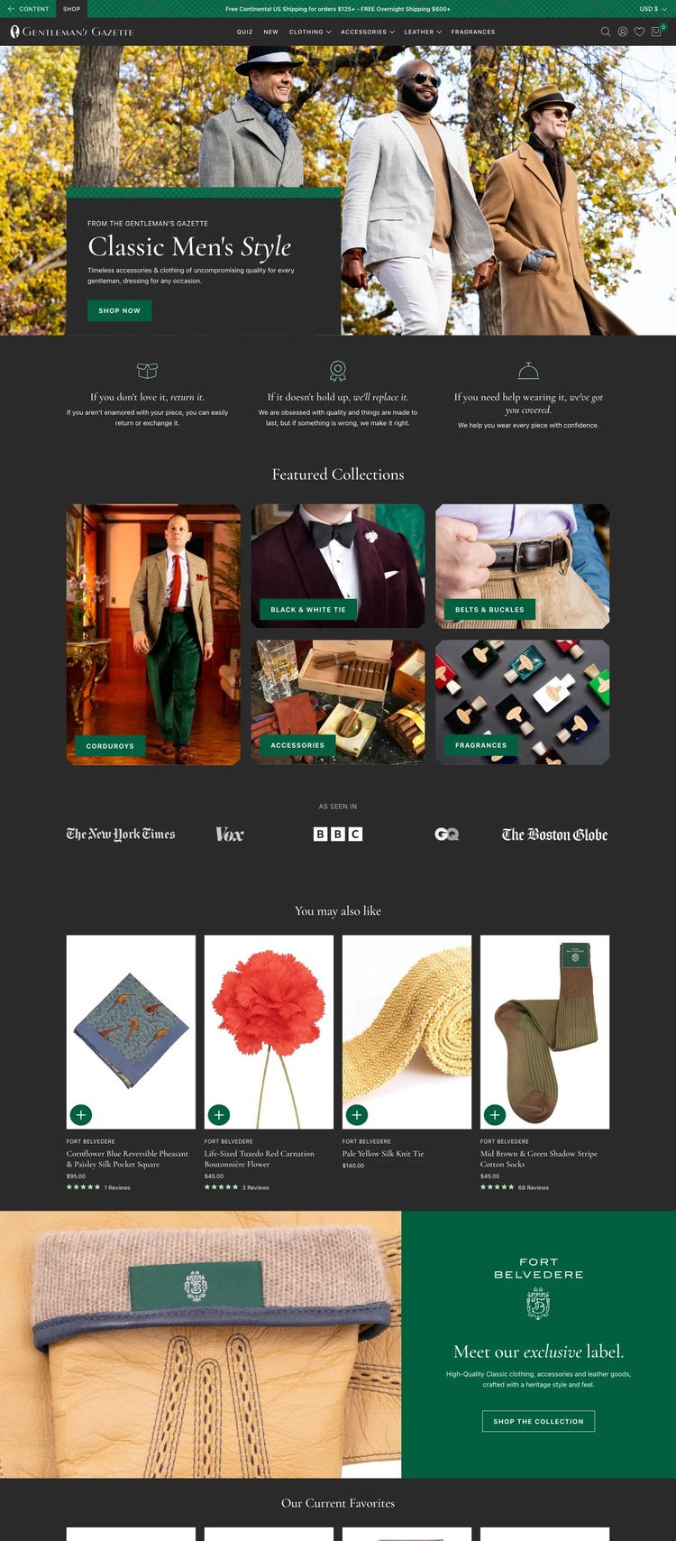 Screenshot 1 of Gentleman's Gazette (Example WordPress Blog Website)