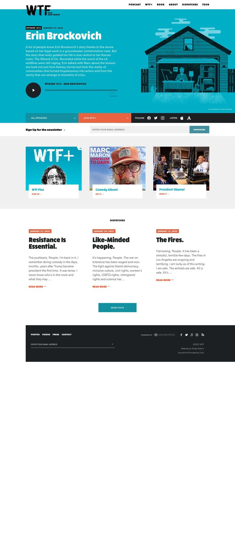 Screenshot 1 of WTF With Marc Maron (Example Squarespace Podcast Website)
