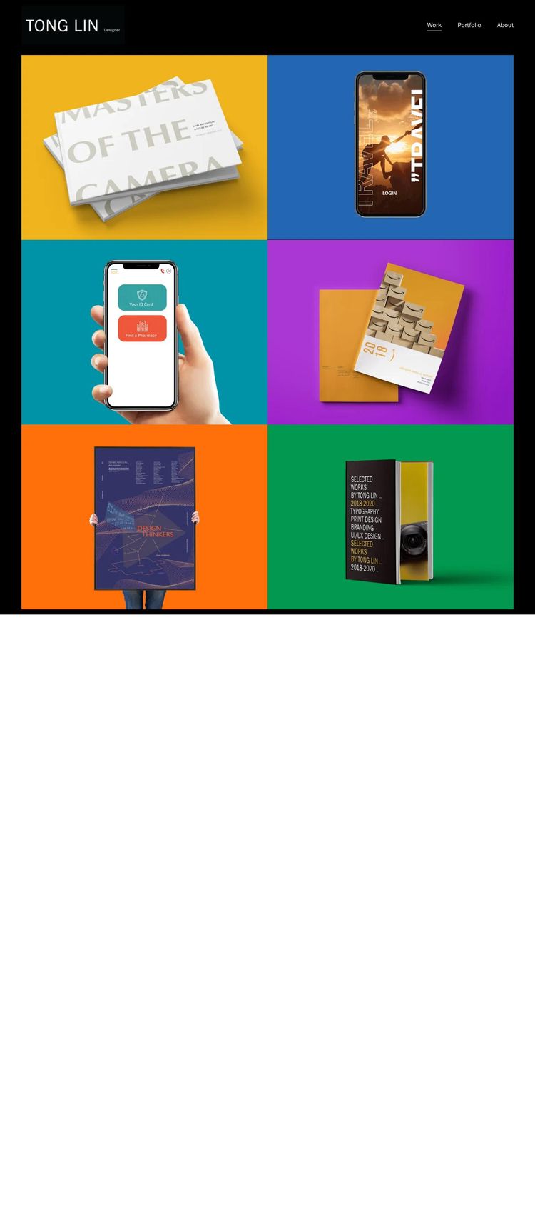 Screenshot 1 of Tong Lin (Example Squarespace Design Portfolio Website)