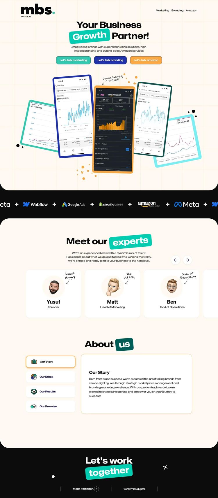 Screenshot 2 of MBS Digital (Example Webflow Marketing Agency Website)