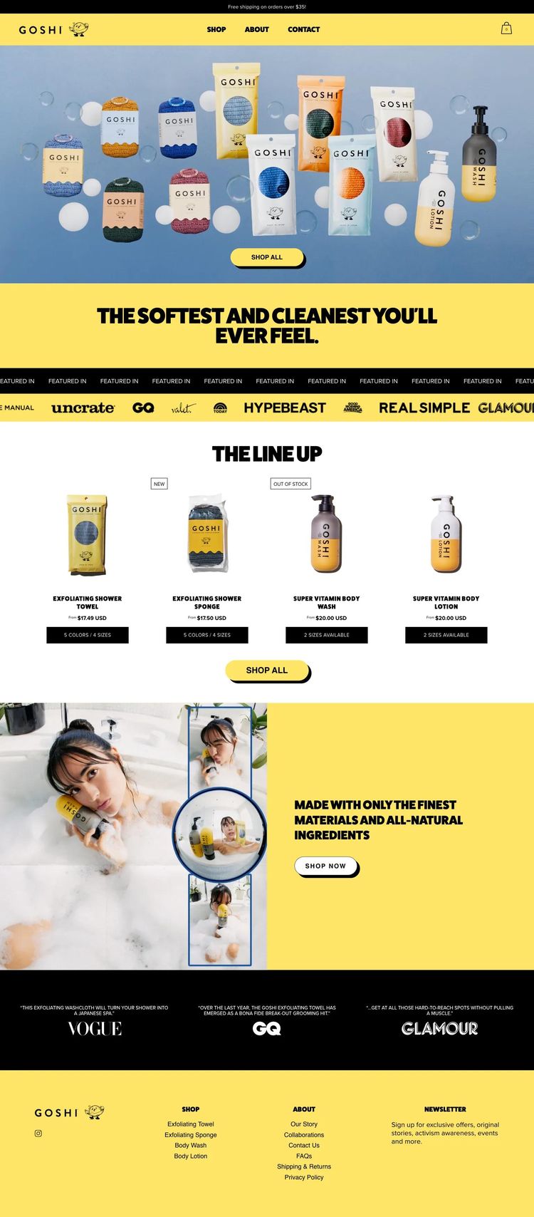 Screenshot 2 of Goshi (Example Shopify Beauty Products Website)