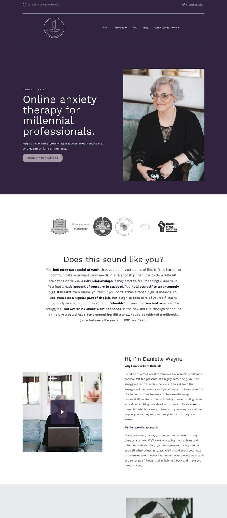 Screenshot 1 of Wayne Counseling (Example Webflow Therapist Website)