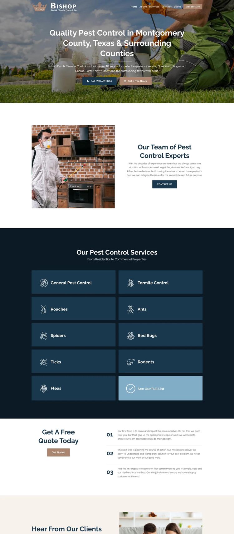 Screenshot 2 of Bishop Pest Control (Example WordPress Pest Control Website)