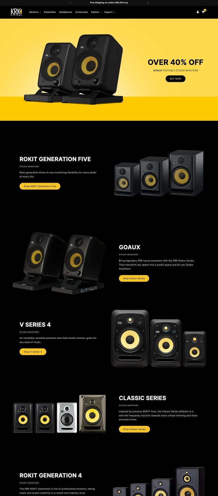Screenshot 2 of KRK (Example Shopify Music Producer Website)