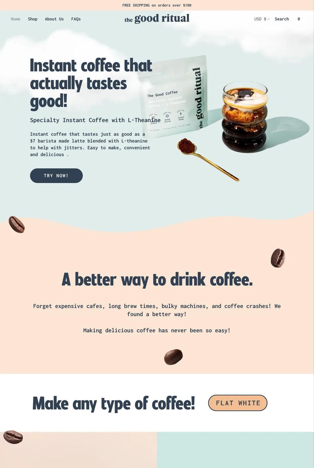 Screenshot 1 of The Good Ritual (Example Shopify Food and Beverage Website)