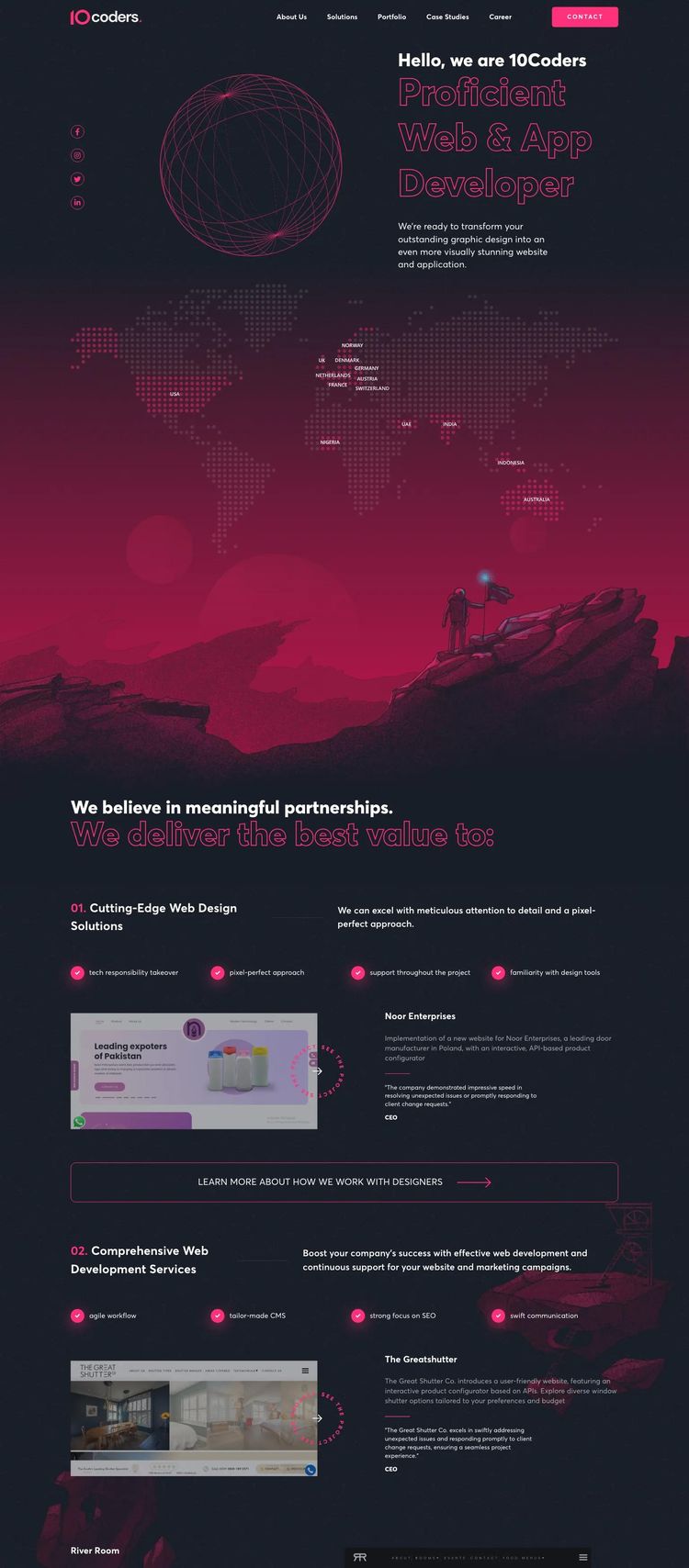 Screenshot 2 of 10Coders (Example WordPress Software Development Website)