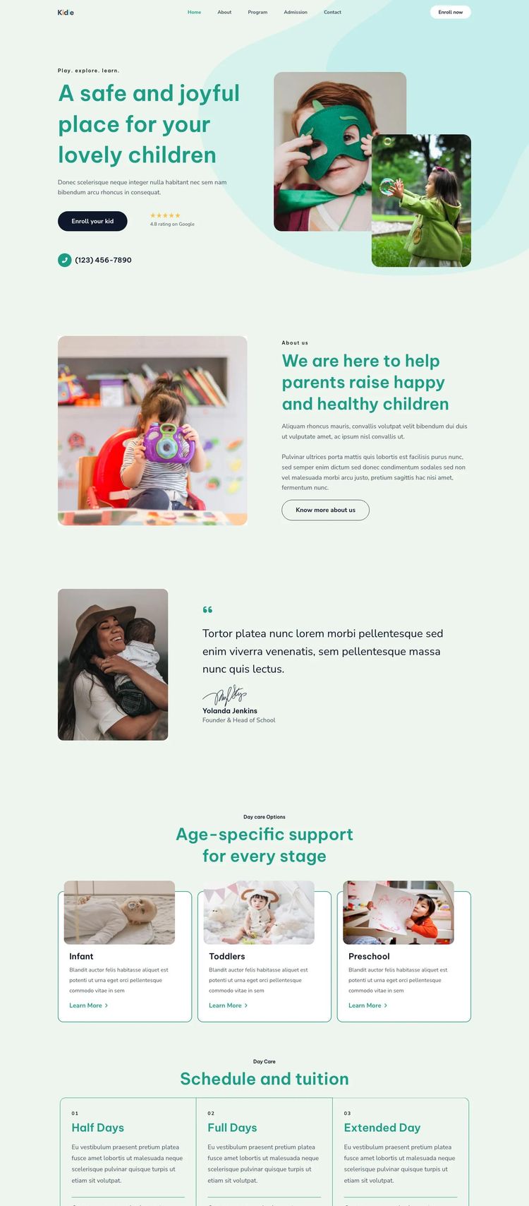 Screenshot 2 of Childcare Waitlist (Example WordPress Child Care Website)