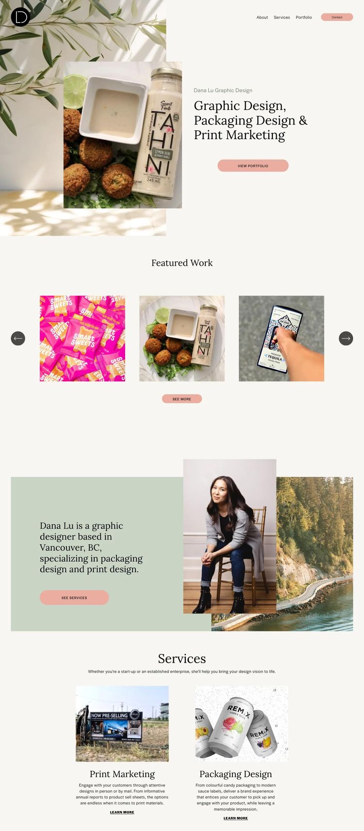 Screenshot 2 of Dana Lu (Example Squarespace Design Agency/Studio Website)