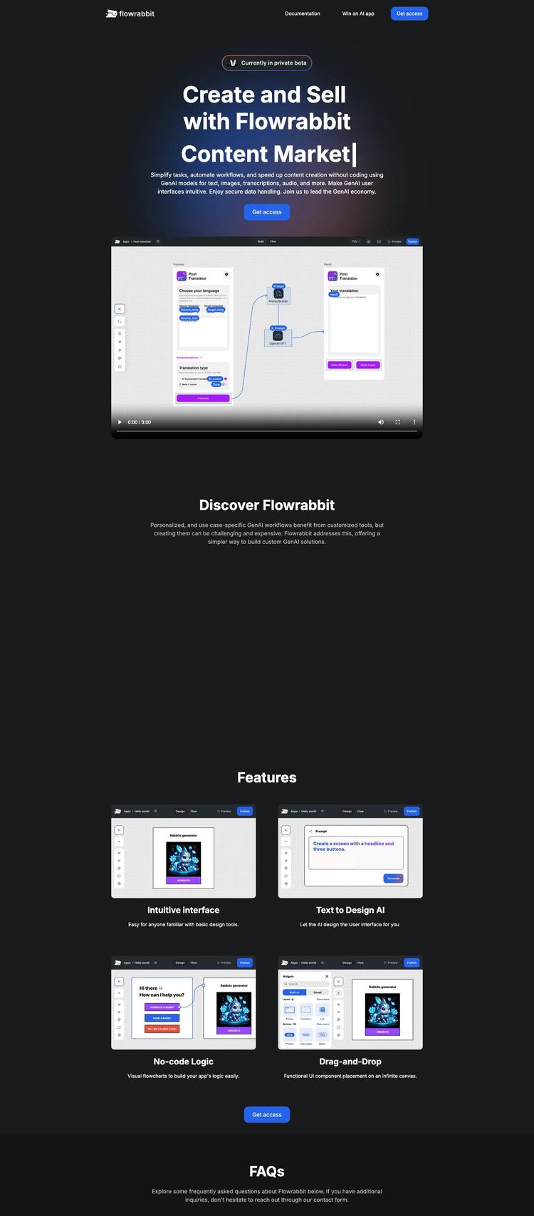 Screenshot 1 of Flowrabbit (Example Webstudio AI and Machine Learning Website)