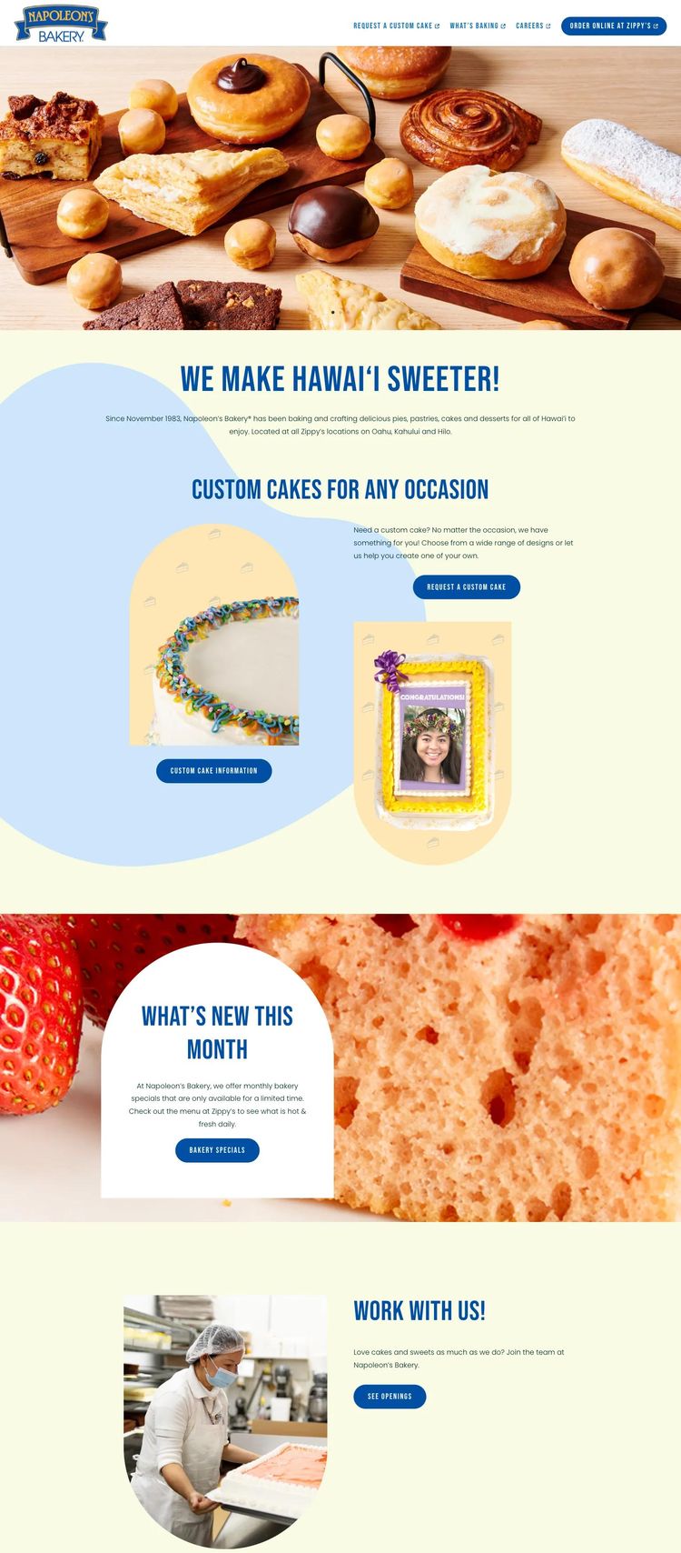 Screenshot 2 of Napoleon’s Bakery (Example WordPress Bakery Website)