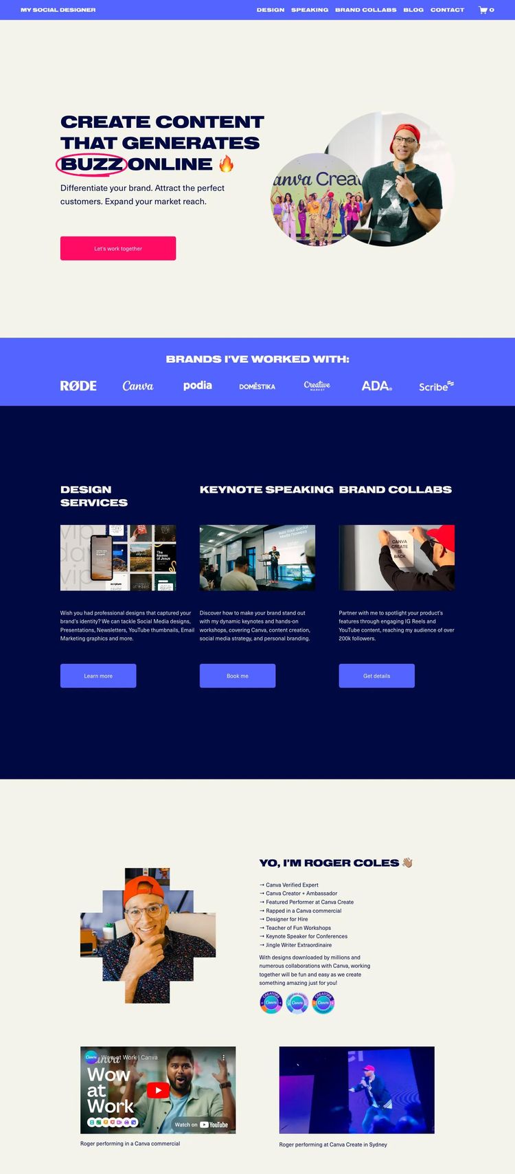 Screenshot 2 of My Social Designer (Example Squarespace Design Agency/Studio Website)