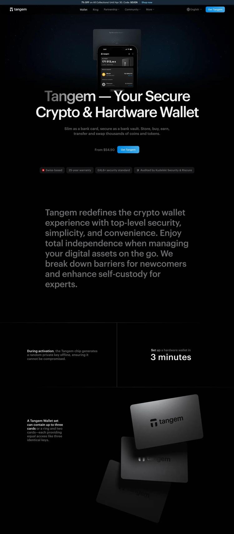 Screenshot 2 of Tangem (Example Astro Cryptocurrency Website)