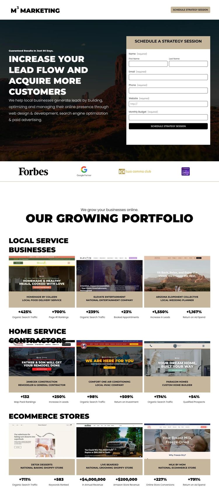 Screenshot 2 of M3 Marketing (Example Squarespace Marketing Agency Website)