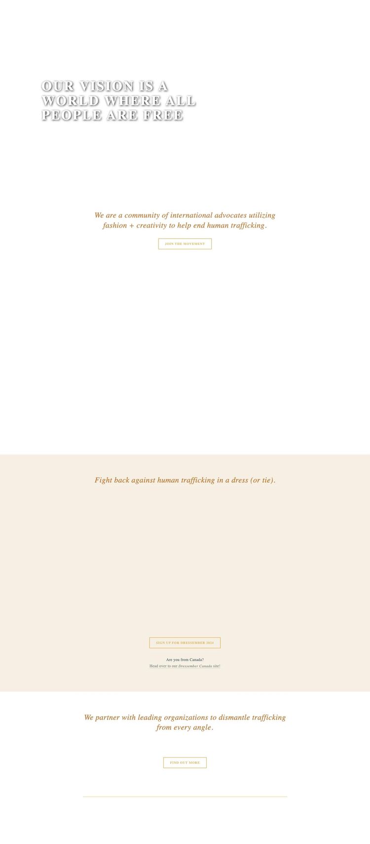 Screenshot 1 of Dressember Foundation (Example Squarespace Nonprofit Organization Website)