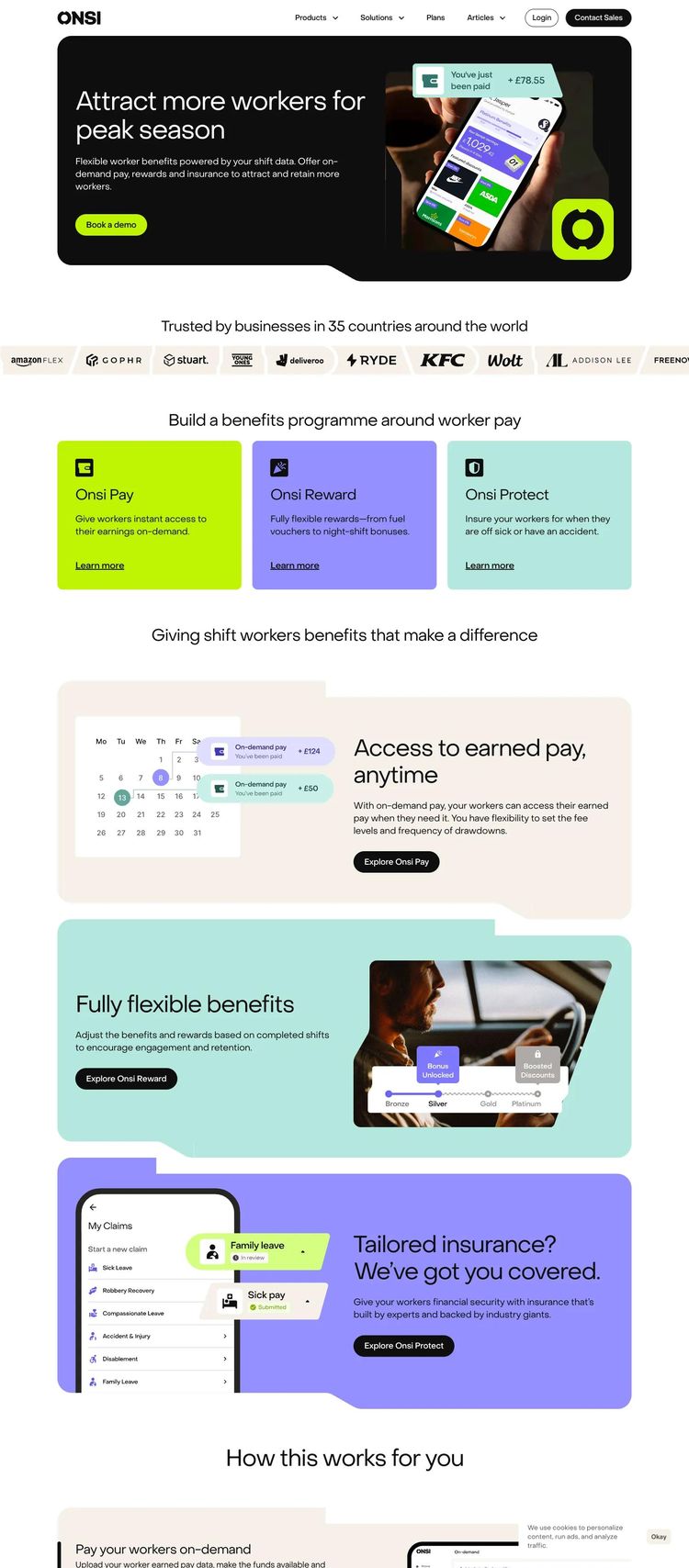Screenshot 2 of Onsi (Example Framer Mobile App Website)